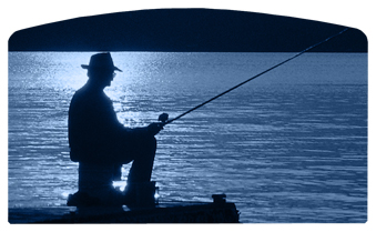 DACRO-320-BL Gone Fishing (Dock) Blue